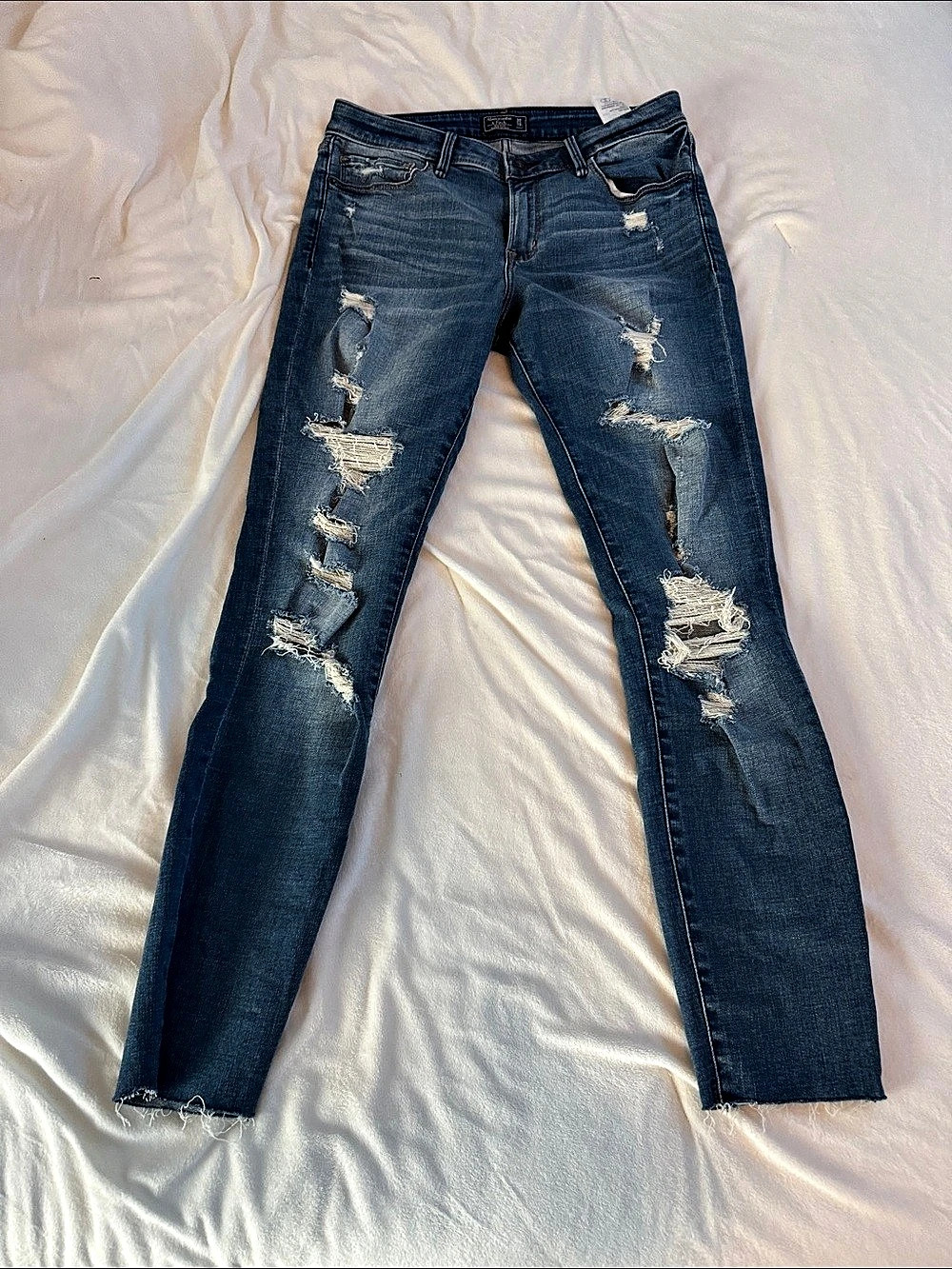 Abercrombie & Fitch Mid Rise Super Skinny Jeans Waist 30 Blue